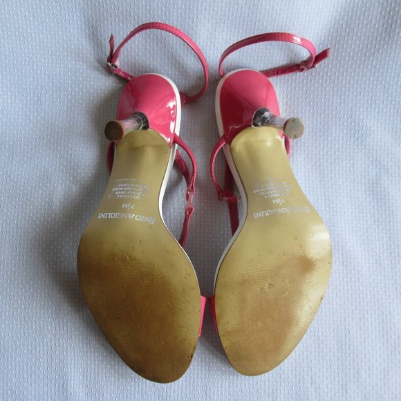 💗 ENZO ANGIOLINI DARK PINK PATENT STRAPPY SANDALS 7.5 💗 - Picture 12 of 16